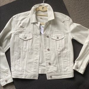 American eagle jean jacket white/tint of blue